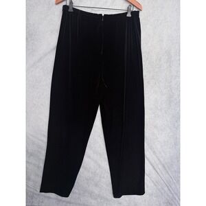 R&K Evening Black Velvet Pants Petite Large Straight Leg Dress Trousers 25228
